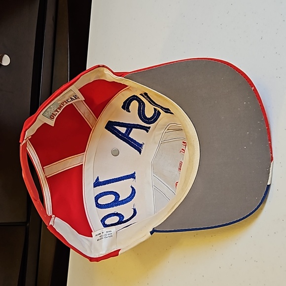 VINTAGE 1996 USA OLYMPIC HAT CAP RINGS ORIGINAL RED WHITE BLUE Usa - Picture 9 of 12